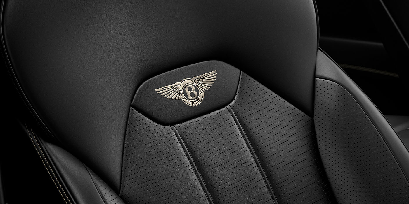 Bentley Suomi Bentley Bentayga SUV seat detail in Beluga black hide
