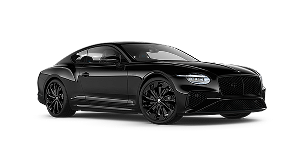 Bentley Suomi Bentley Continental GT Black Edition coupe front three quarter in Onyx black paint