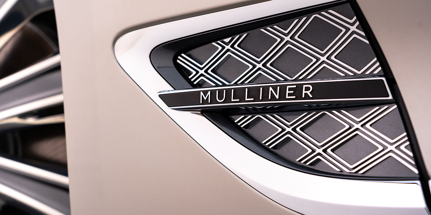 Bentley Suomi Bentley Continental GT Mulliner coupe in White Sand paint Mulliner wing vent close up