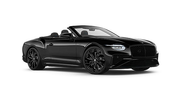 Bentley Suomi Bentley Continental GTC Black Edition convertible front three quarters in Onyx black paint